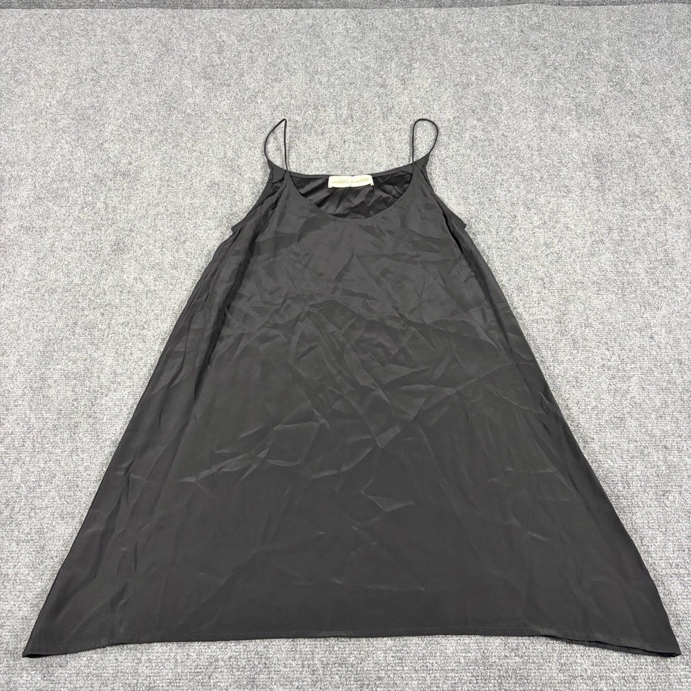 Natalie Martin Silk Cami Dress Small Black A Line Slip Luxury Minimalist Capsule
